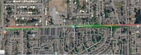 A map of the construction along Watson Road. 