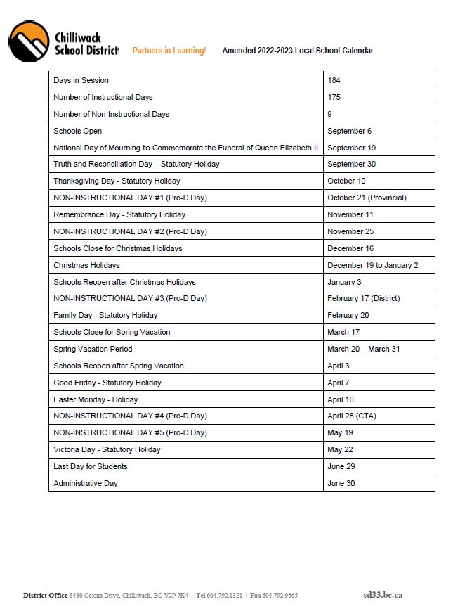 Local School Calendar Linear