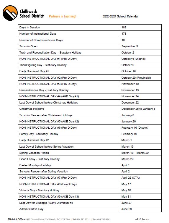 Local School Calendar Linear