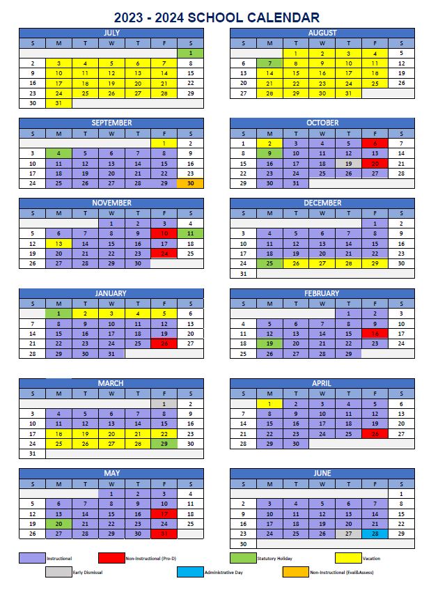 Local School Calendar 2023/2024